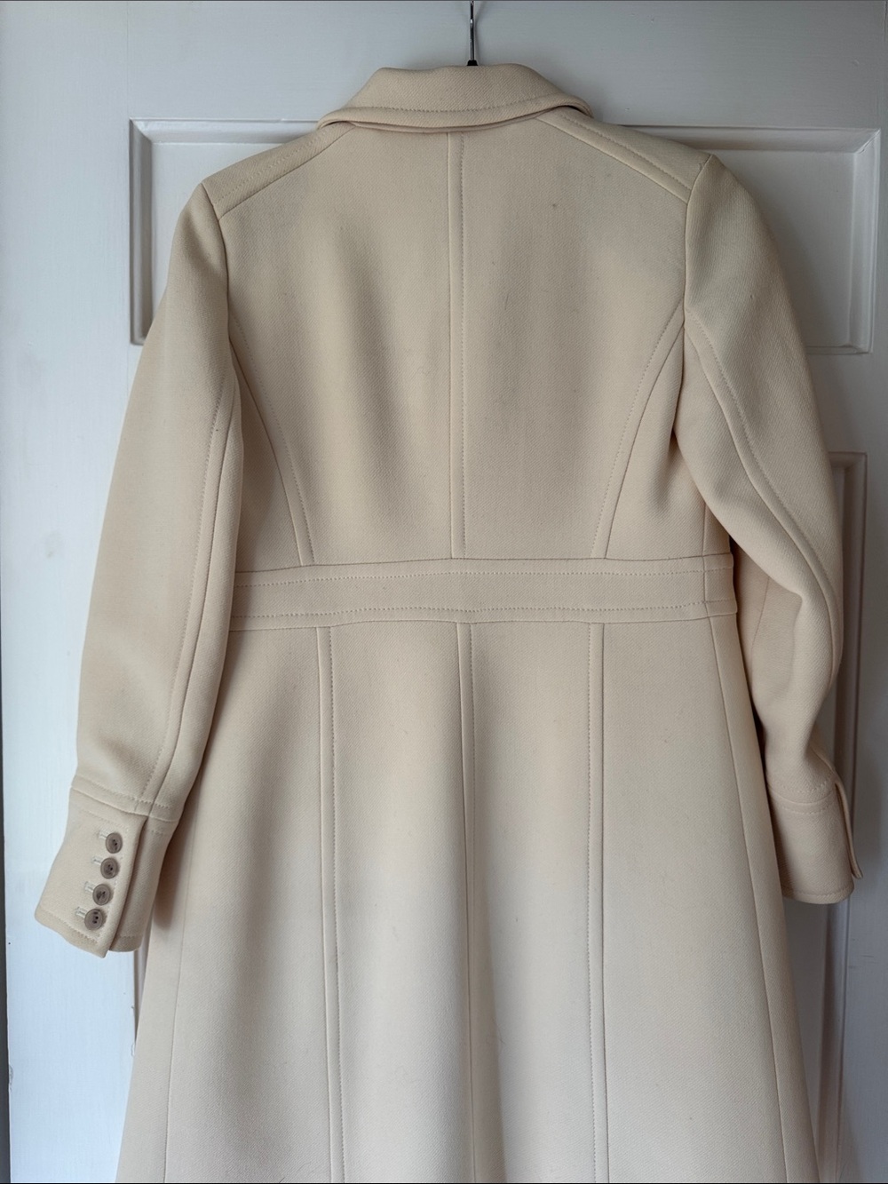 J. Crew Cream Single-Breasted Wool Coat - Picture 6 of 7